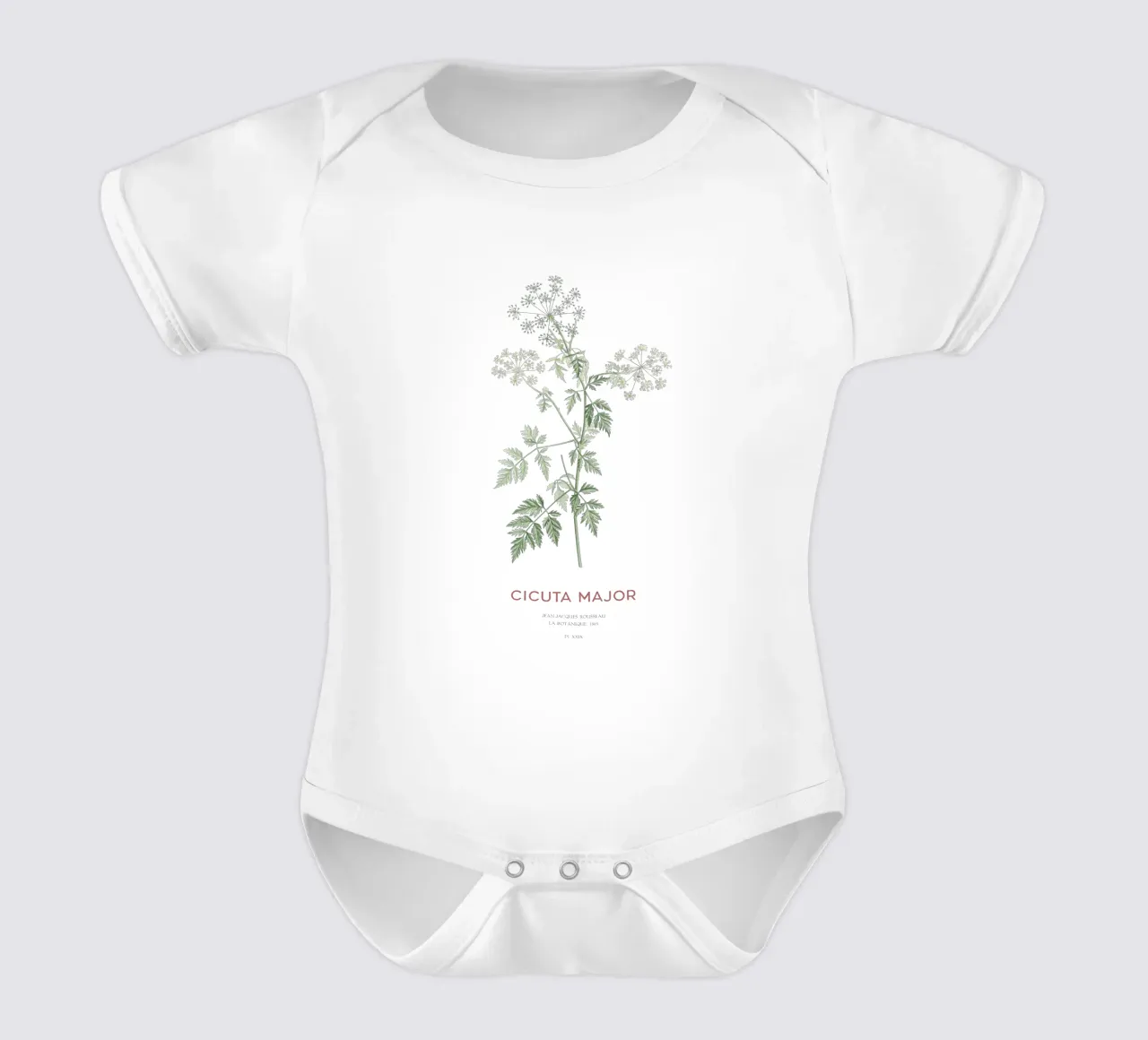 Wilder Schierling oder Cicuta major Kurzarm Babybody von Vintagrafica