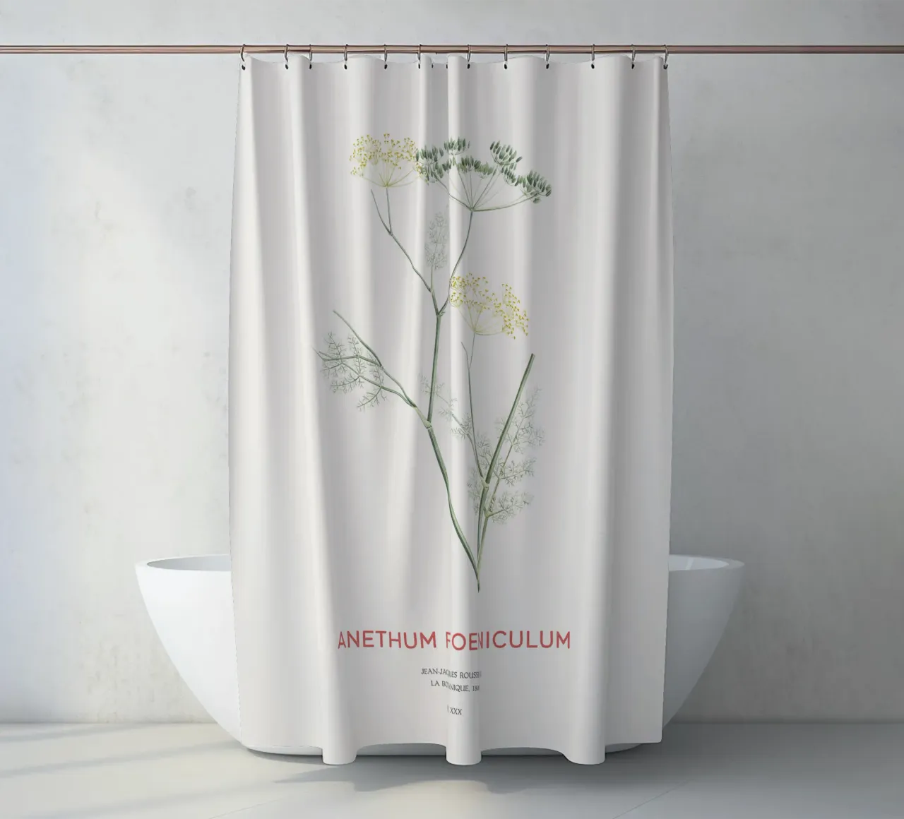 Venkel of Anethum foeniculum douchegordijn van Vintagrafica