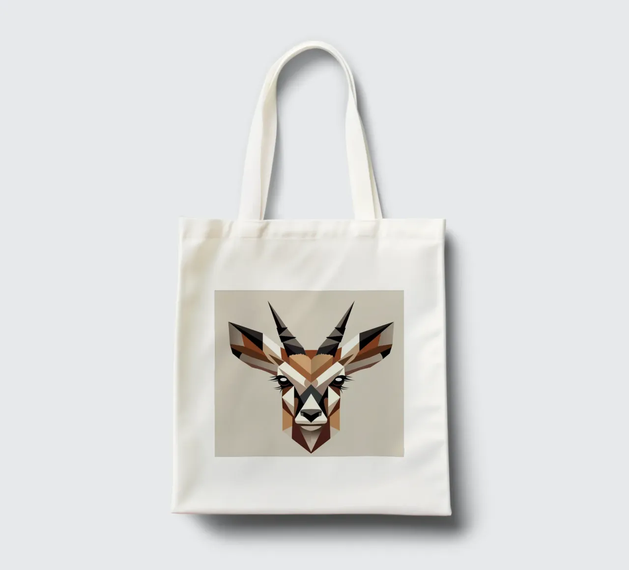 Geometrisch antilopenhoofd - elegantie en wildernis gecombineerd jute draagtas van namosh