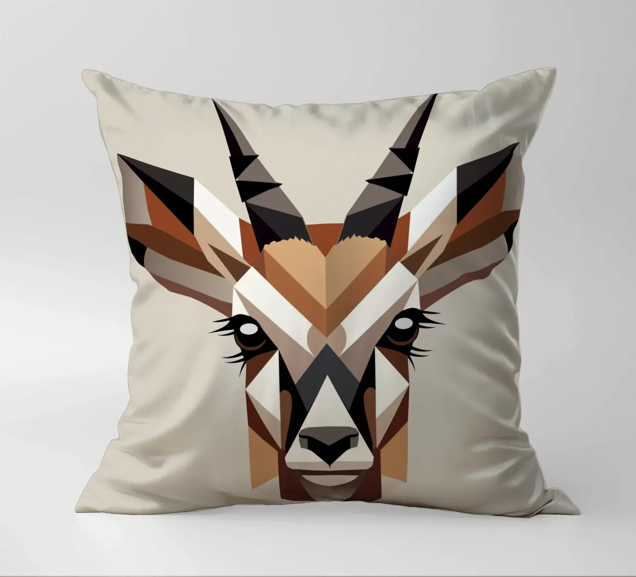 Testa d'antilope geometrica - eleganza e natura selvaggia insieme cuscino da namosh