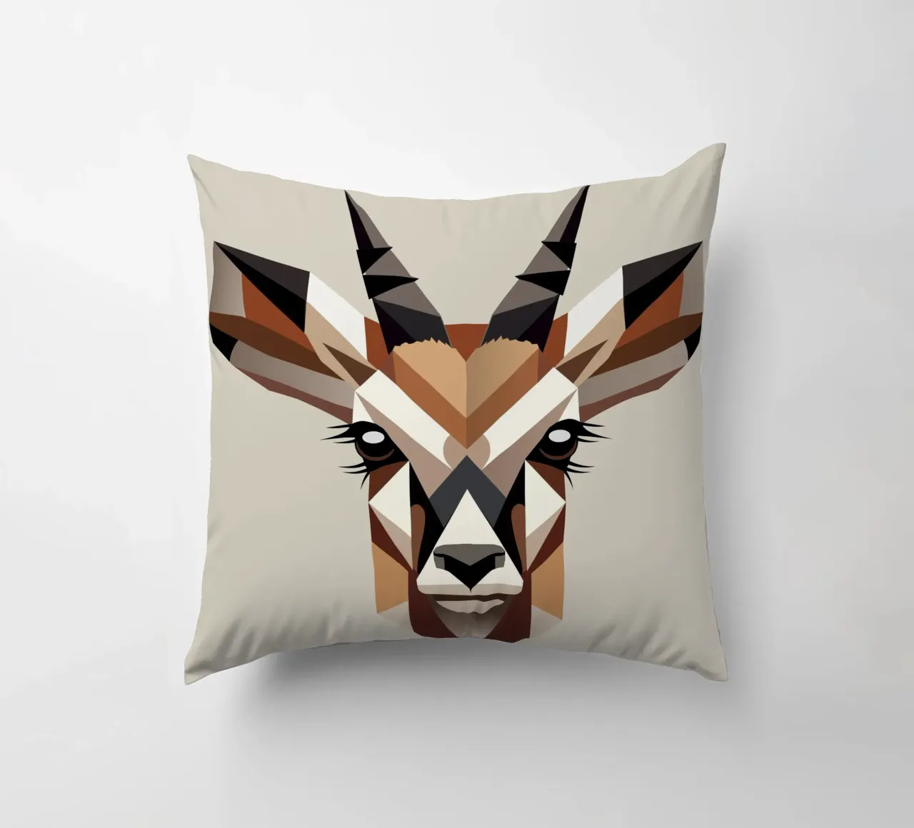 Testa d'antilope geometrica - eleganza e natura selvaggia insieme cuscino da namosh