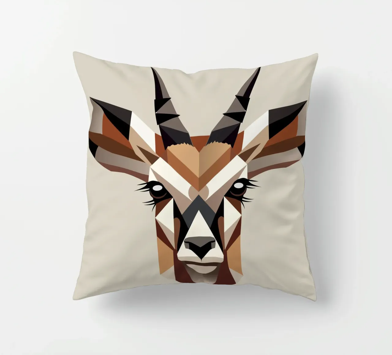 Testa d'antilope geometrica - eleganza e natura selvaggia insieme cuscino da namosh