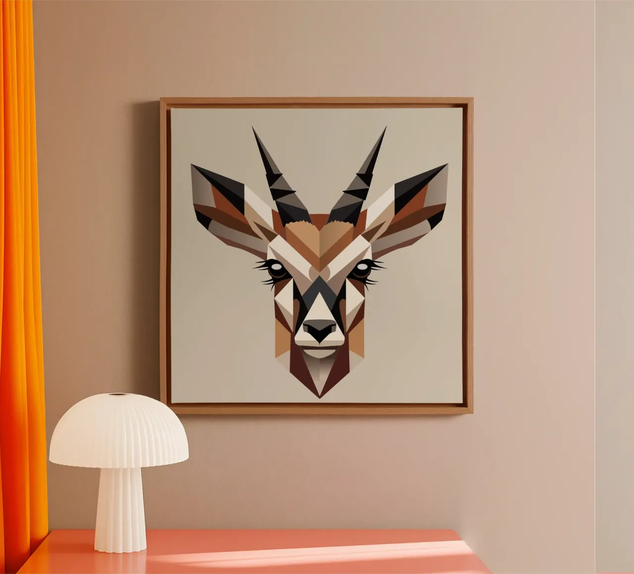 Geometrisch antilopenhoofd - elegantie en wildernis gecombineerd canvas van namosh