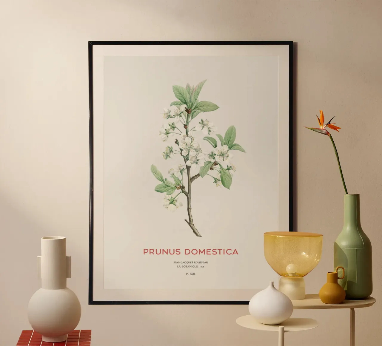 Pflaumenblüten oder Prunus domestica Hahnemühle von Vintagrafica