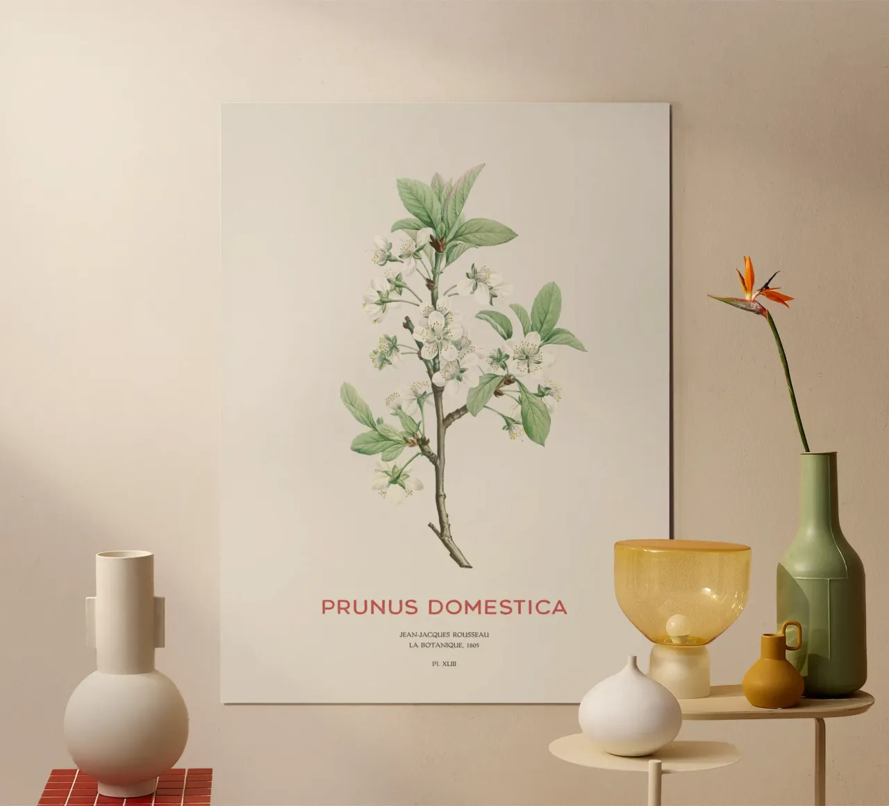 Pflaumenblüten oder Prunus domestica Hahnemühle von Vintagrafica