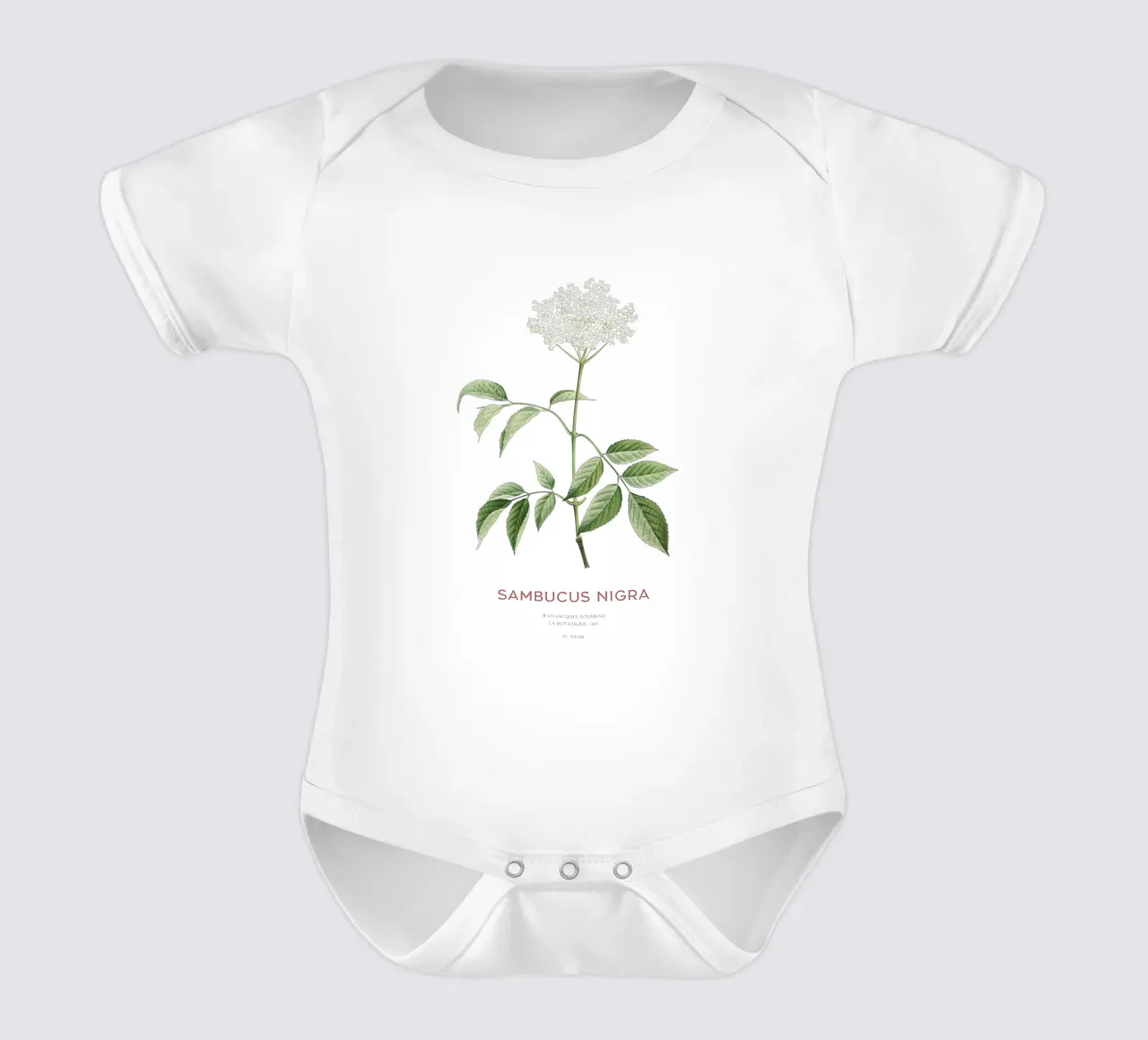 Fiore di sambuco europeo body neonato maniche corte da Vintagrafica