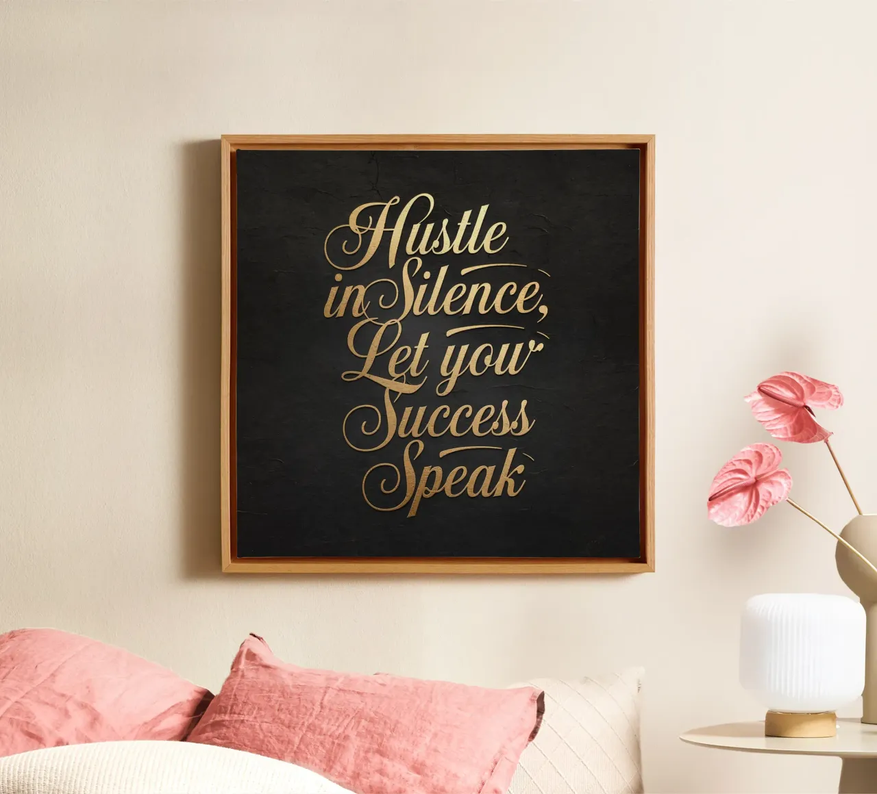 Hustle in Silence, Let Your Success Speak canvas by logic