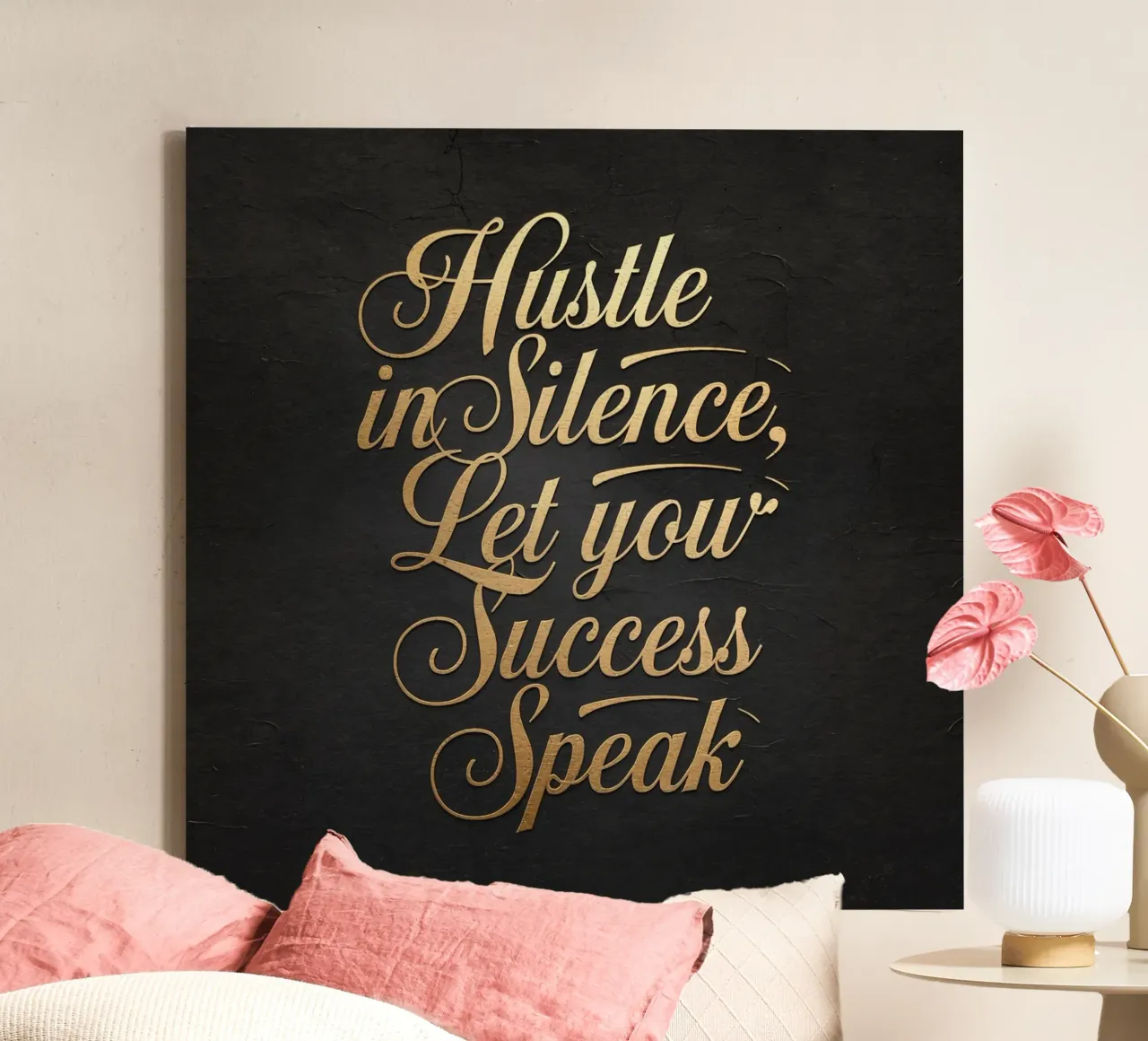 Hustle in Silence, Let Your Success Speak canvas by logic