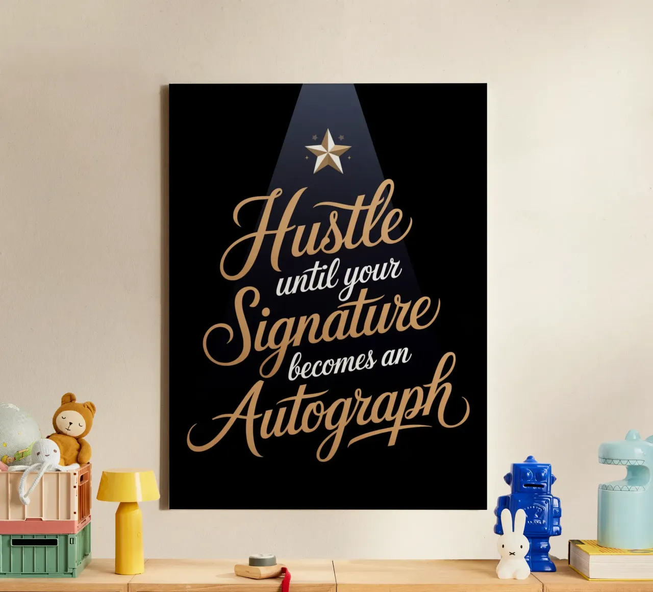 Hustle Until Your Signature Becomes an Autograph canvas with Floater frame by logic