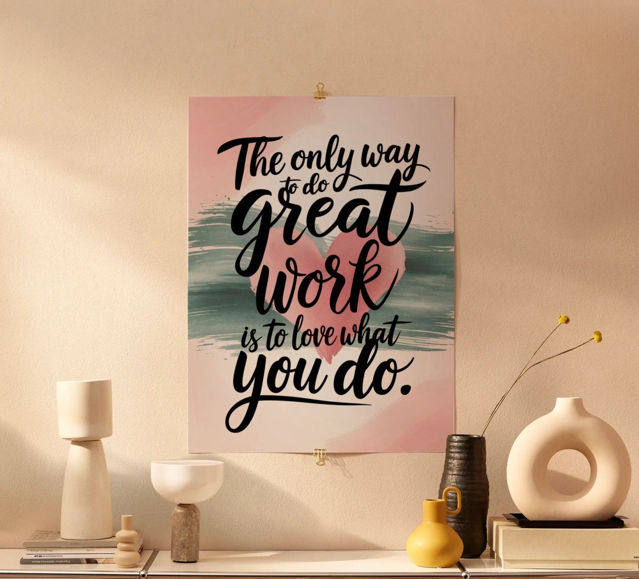 De enige manier om goed werk te leveren is door te houden van wat je doet. poster van logic