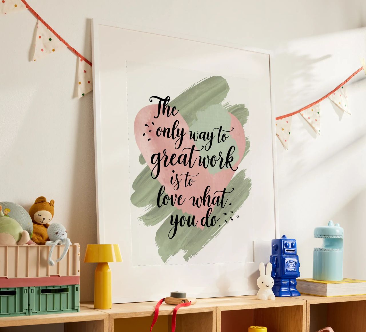 De enige manier om goed werk te leveren is door te houden van wat je doet. poster van logic