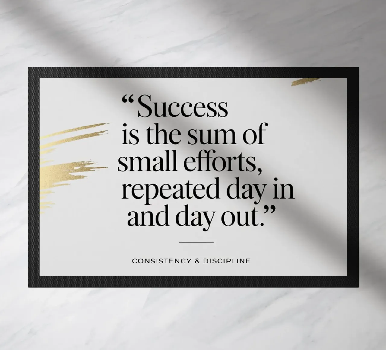 Success is the sum of small efforts, repeated day in and day doormat by logic