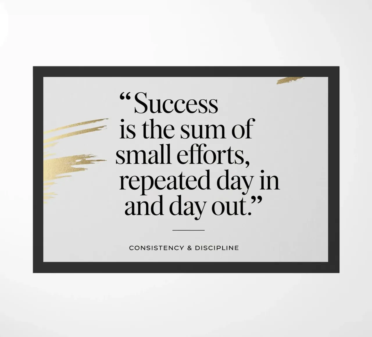 Success is the sum of small efforts, repeated day in and day doormat by logic
