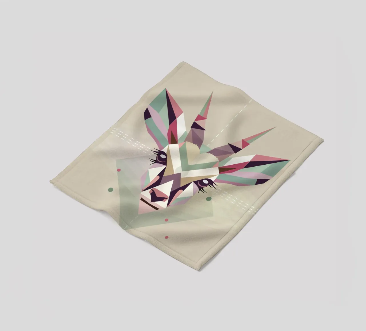 Testa dikdik geometrica e colorata - eleganza moderna coperta in pile da namosh