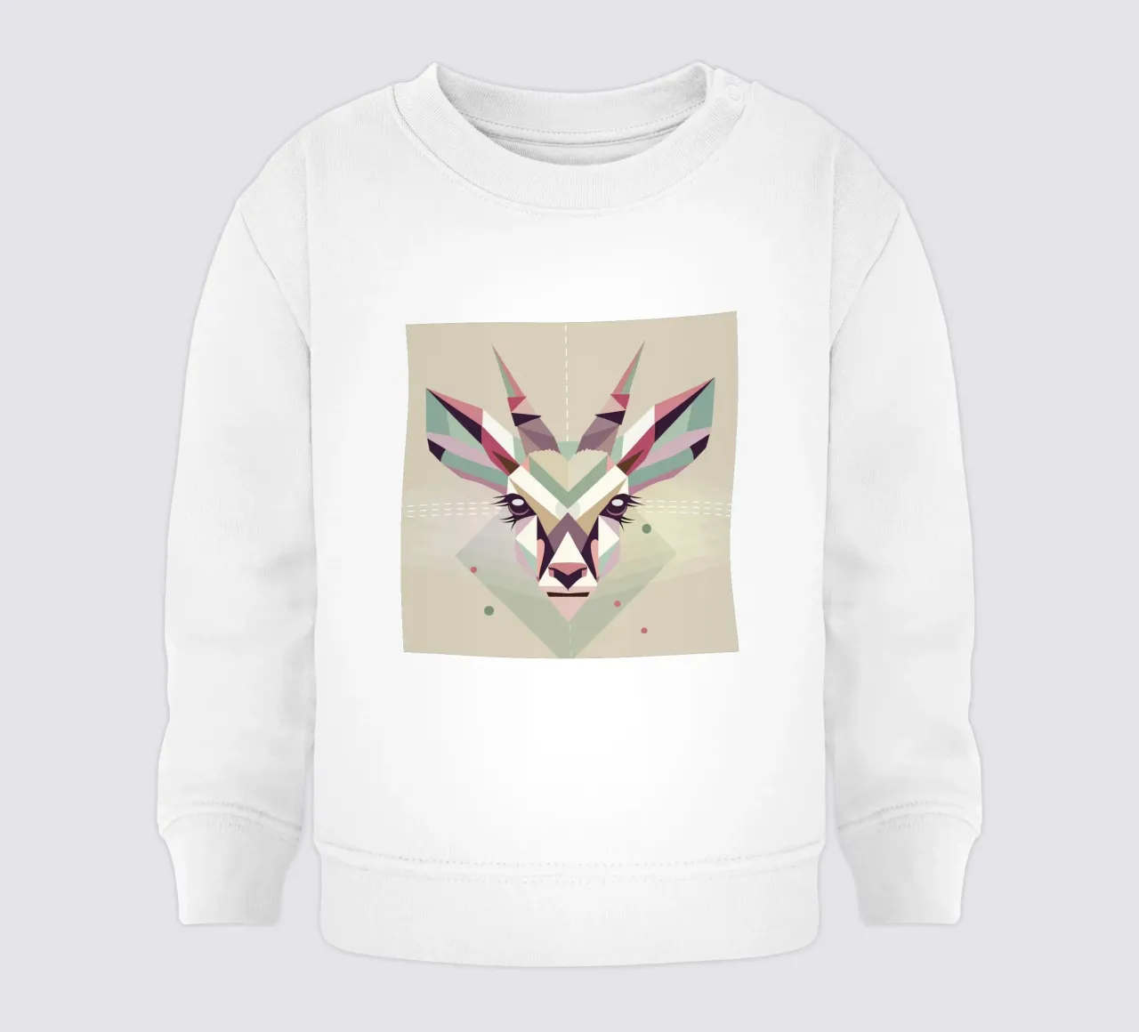Testa dikdik geometrica e colorata - eleganza moderna felpa neonato da namosh