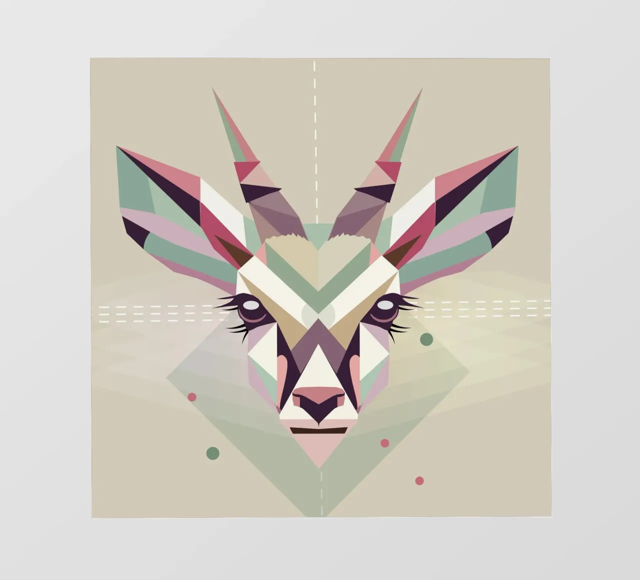 Testa dikdik geometrica e colorata - eleganza moderna telo in pvc da namosh