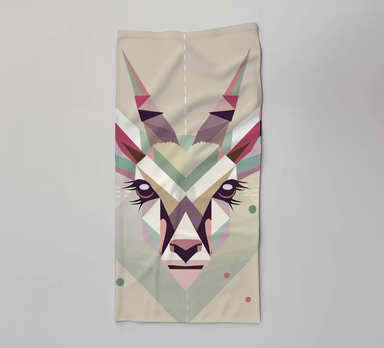 Testa dikdik geometrica e colorata - eleganza moderna asciugamano da bagno da namosh