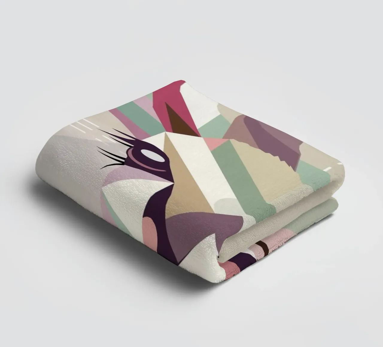 Testa dikdik geometrica e colorata - eleganza moderna asciugamano da bagno da namosh