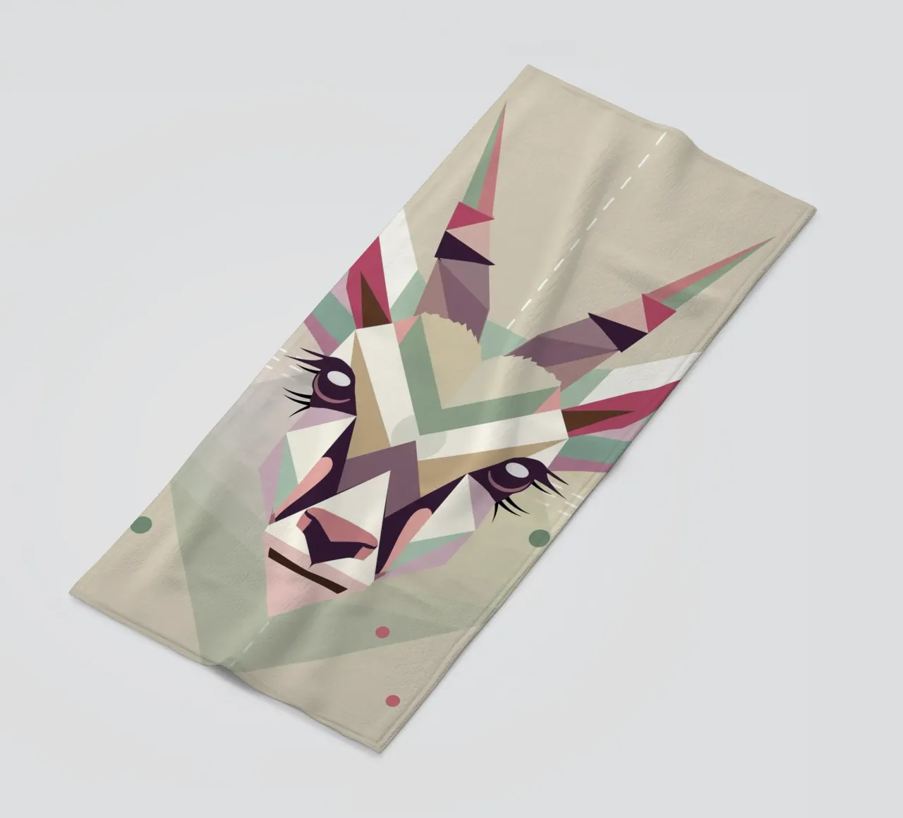 Testa dikdik geometrica e colorata - eleganza moderna telo mare da namosh