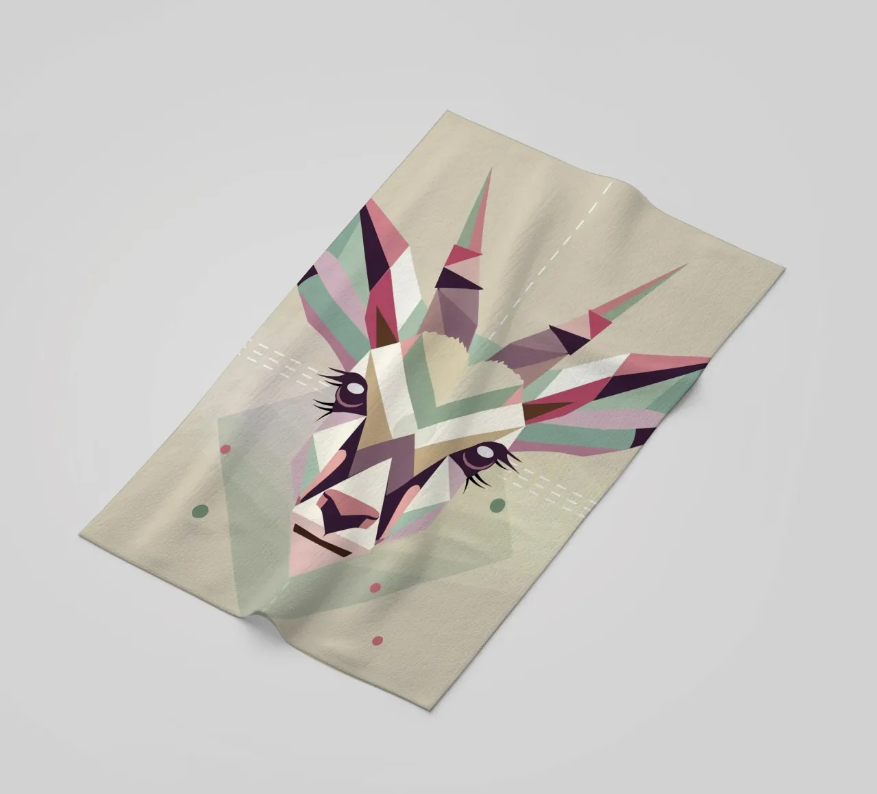 Testa dikdik geometrica e colorata - eleganza moderna telo mare da namosh