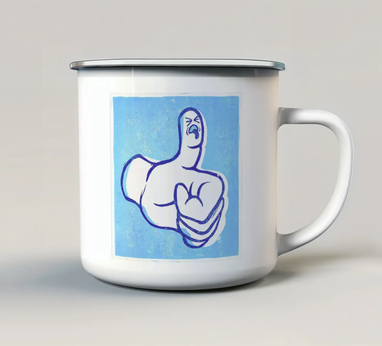Thumbs Up! tazza in smalto da Anna Fietta