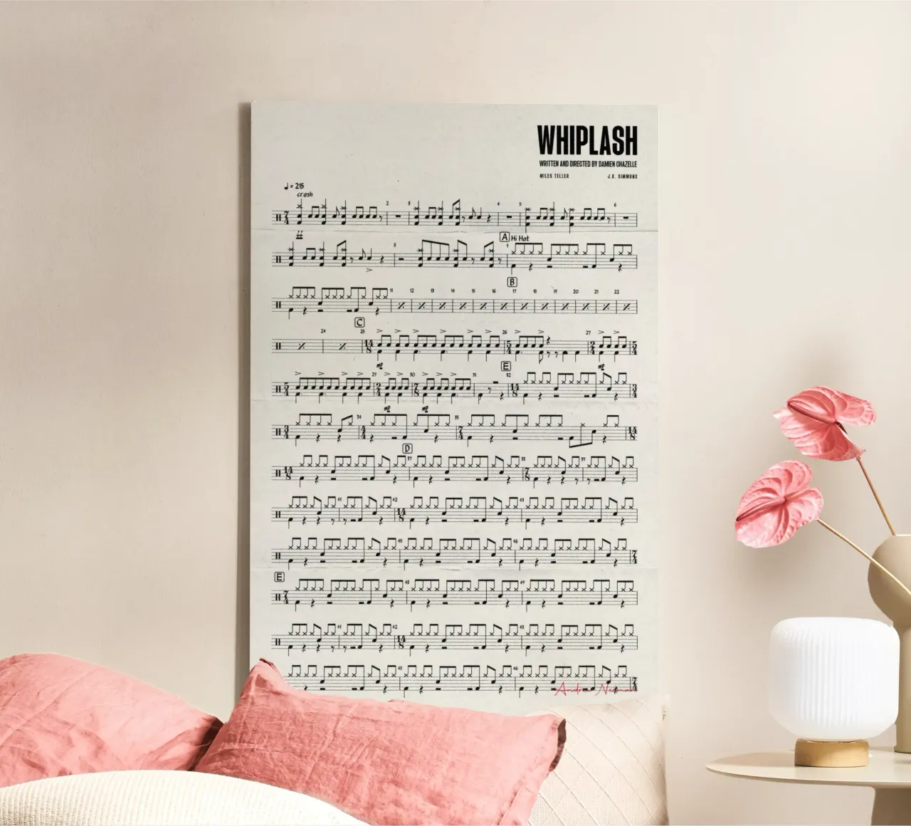 Whiplash Movie tela con Cornice a cassetta da Attaboy Dsgn