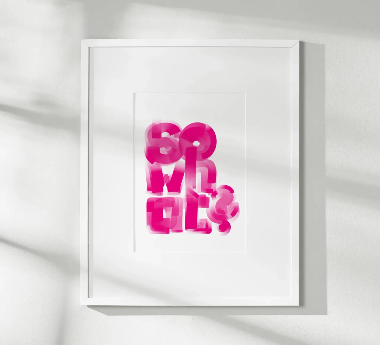 So what? poster con telaio in alluminio da LIMITED EDITION LETTERS
