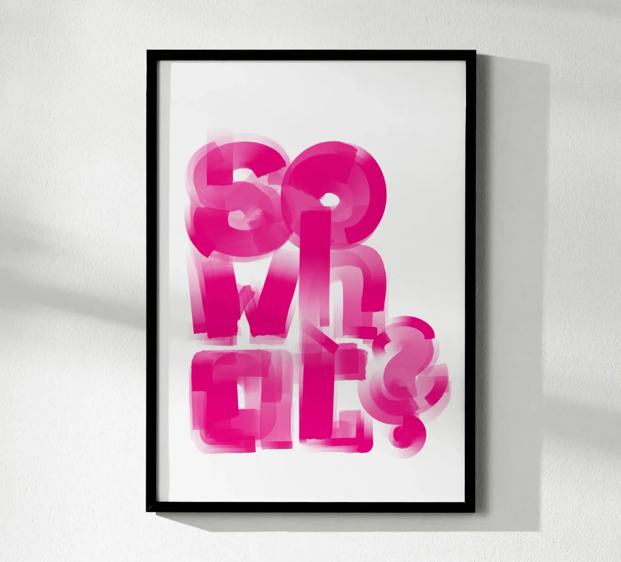 So what? poster con telaio in alluminio da LIMITED EDITION LETTERS