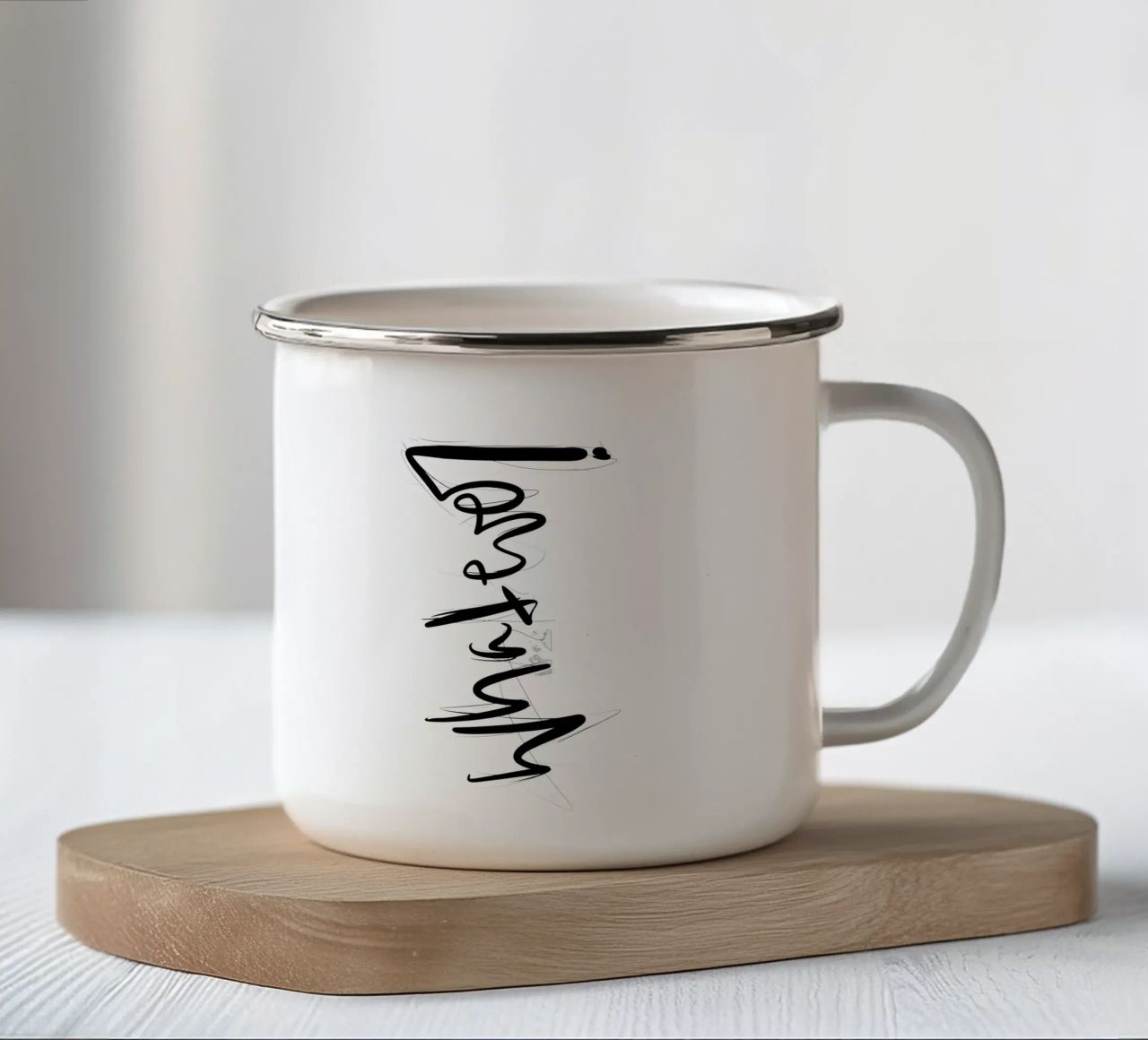 Whatever! tazza in smalto da LIMITED EDITION LETTERS