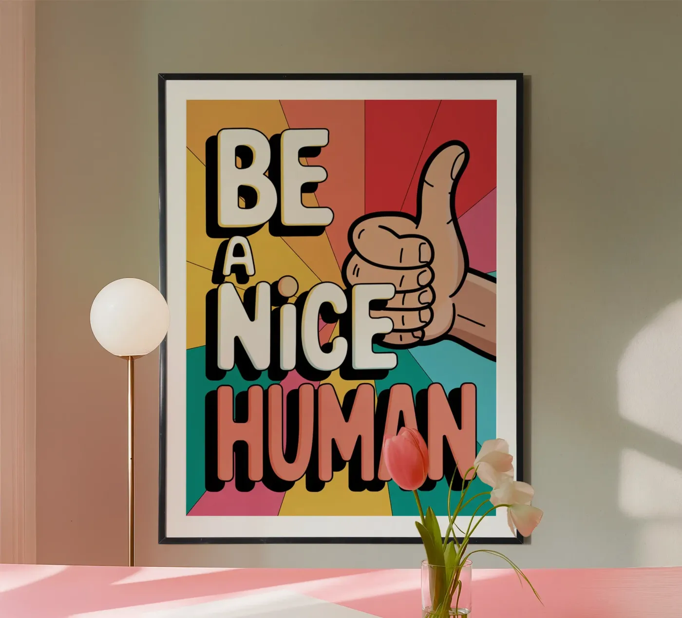 Be a Nice Human poster by logic