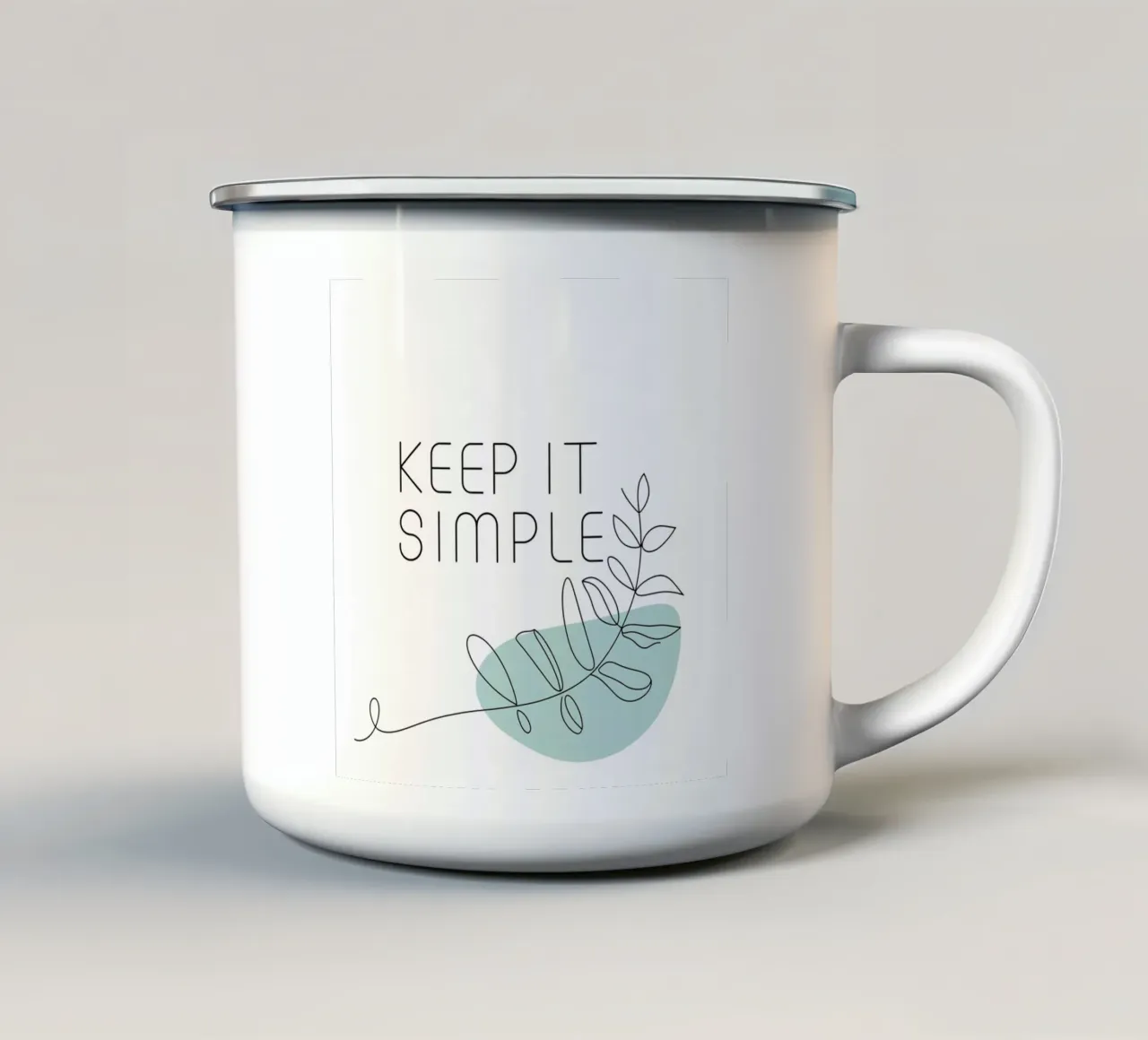 Mantenere la semplicità tazza in smalto da logic