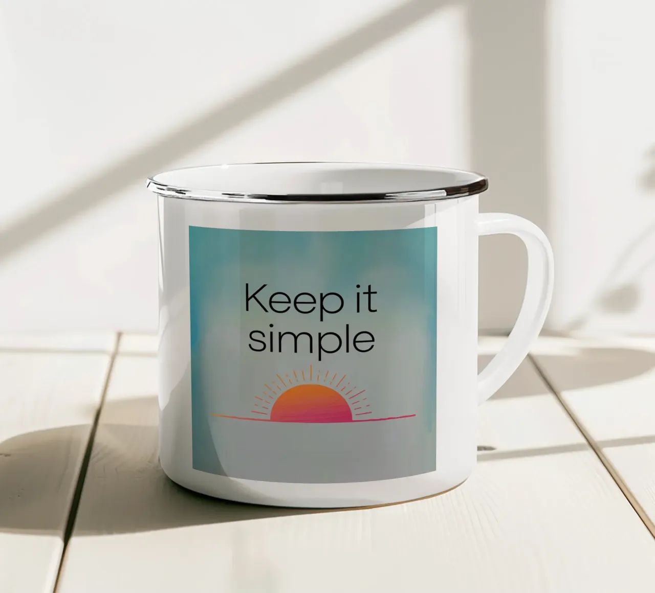 Mantenere la semplicità tazza in smalto da logic