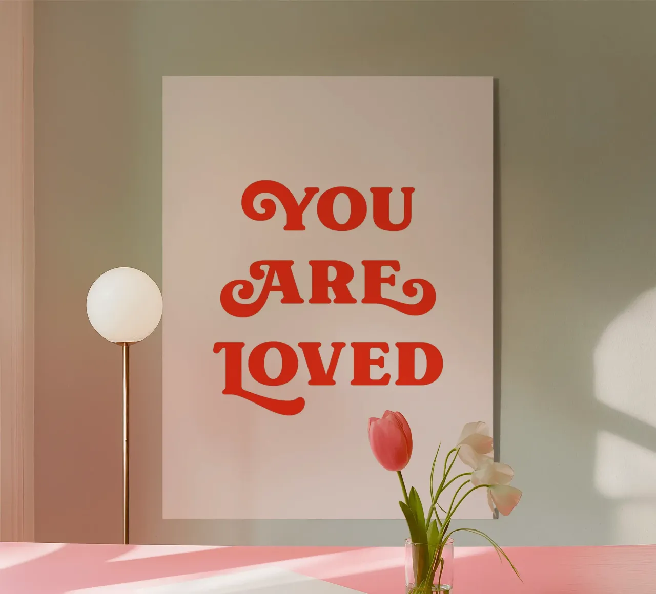 You are loved (Red tone) acrylic glass by Paigaam Studio