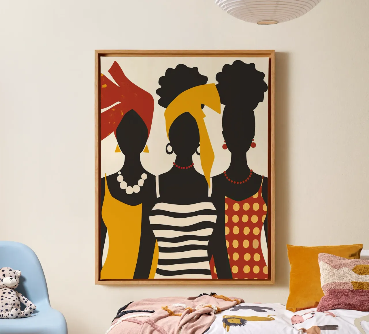Tre donne caraibiche decorative - Dichiarazione per la diversità tela con Cornice a cassetta da Autofocus