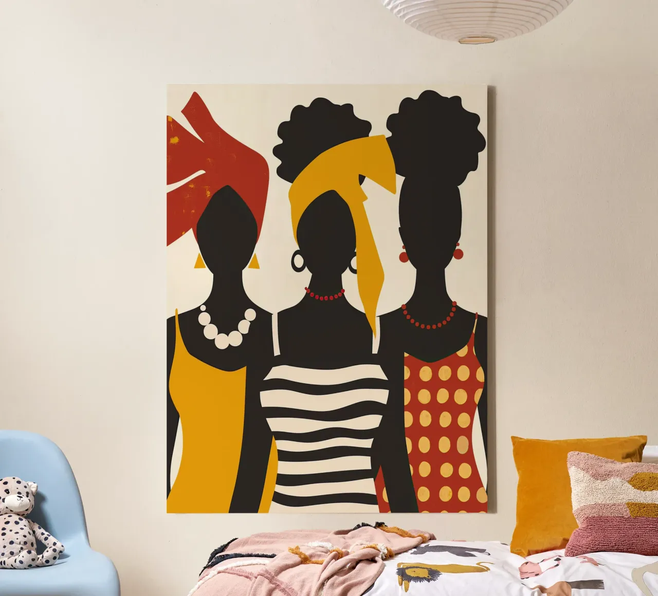 Tre donne caraibiche decorative - Dichiarazione per la diversità tela con Cornice a cassetta da Autofocus
