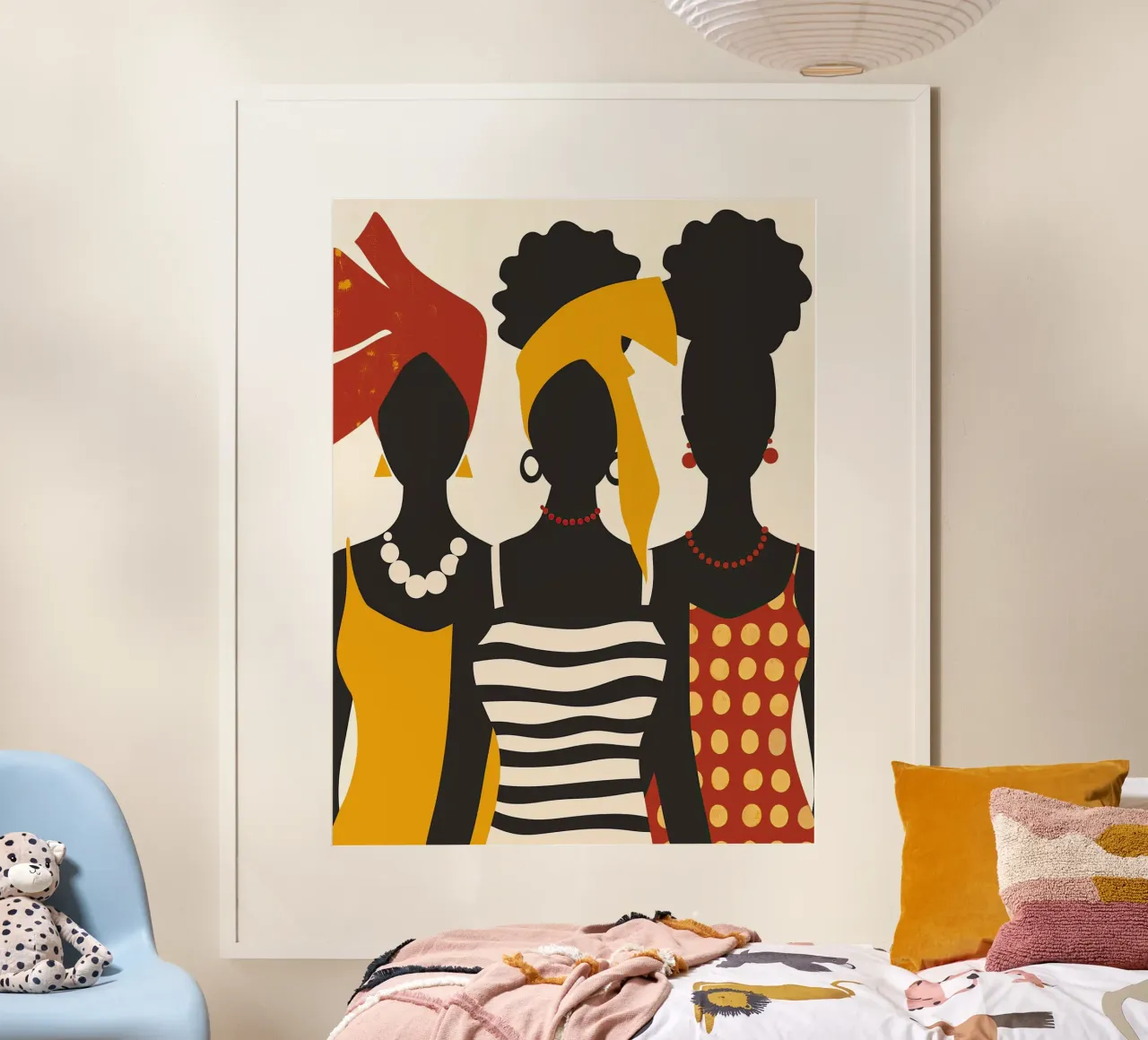 Tre donne caraibiche decorative - Dichiarazione per la diversità poster con telaio in alluminio da Autofocus