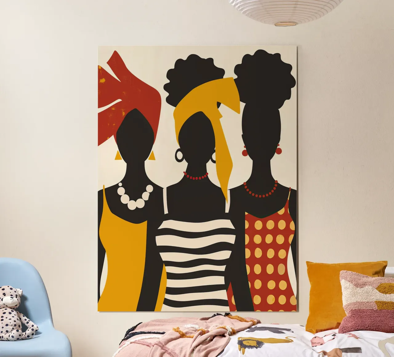 Tre donne caraibiche decorative - Dichiarazione per la diversità poster con telaio in alluminio da Autofocus