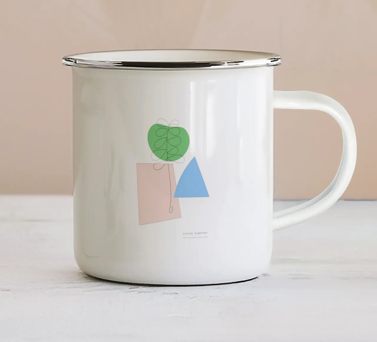 LIVING TOGETHER tazza in smalto da natural neutral