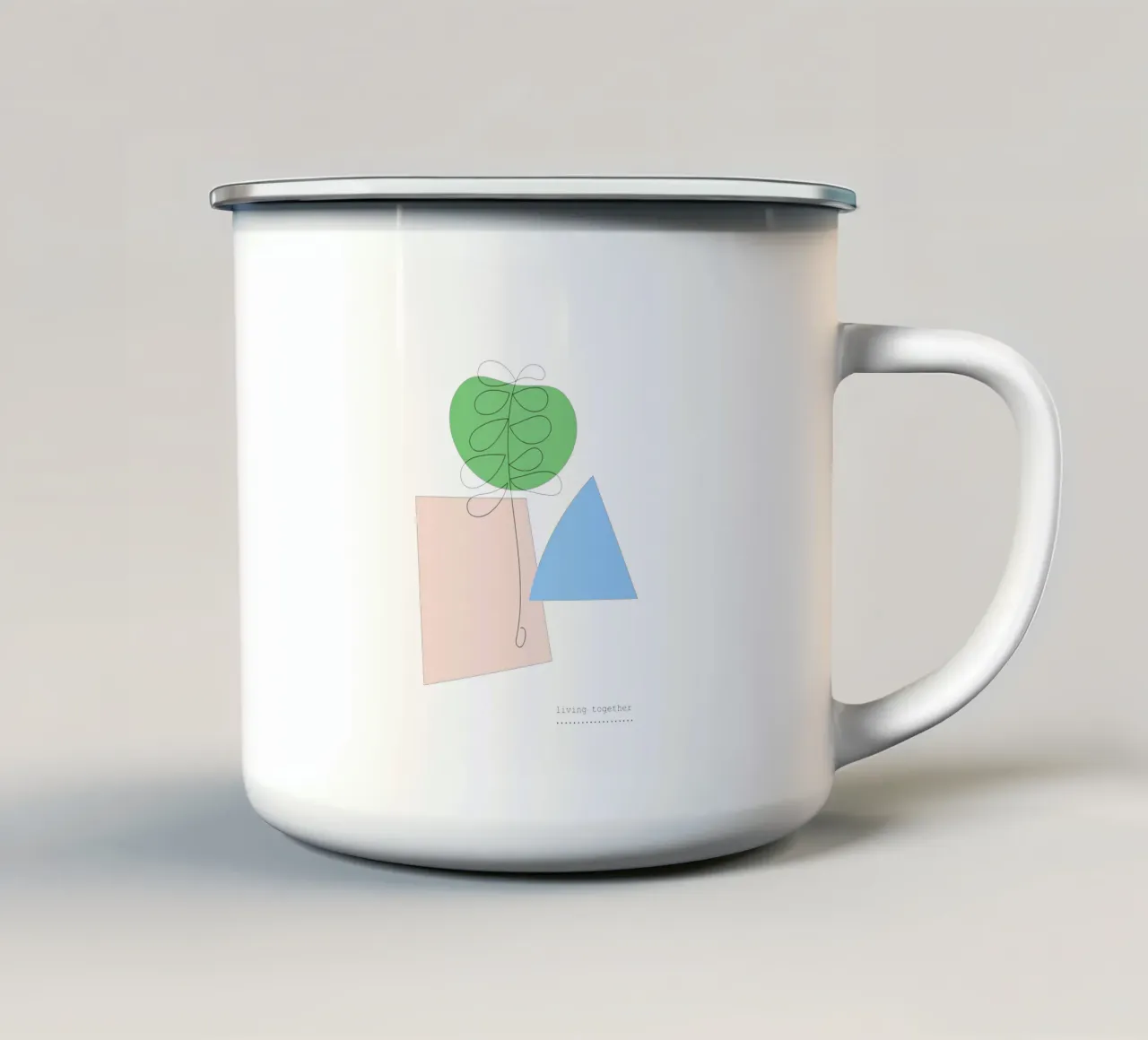LIVING TOGETHER tazza in smalto da natural neutral