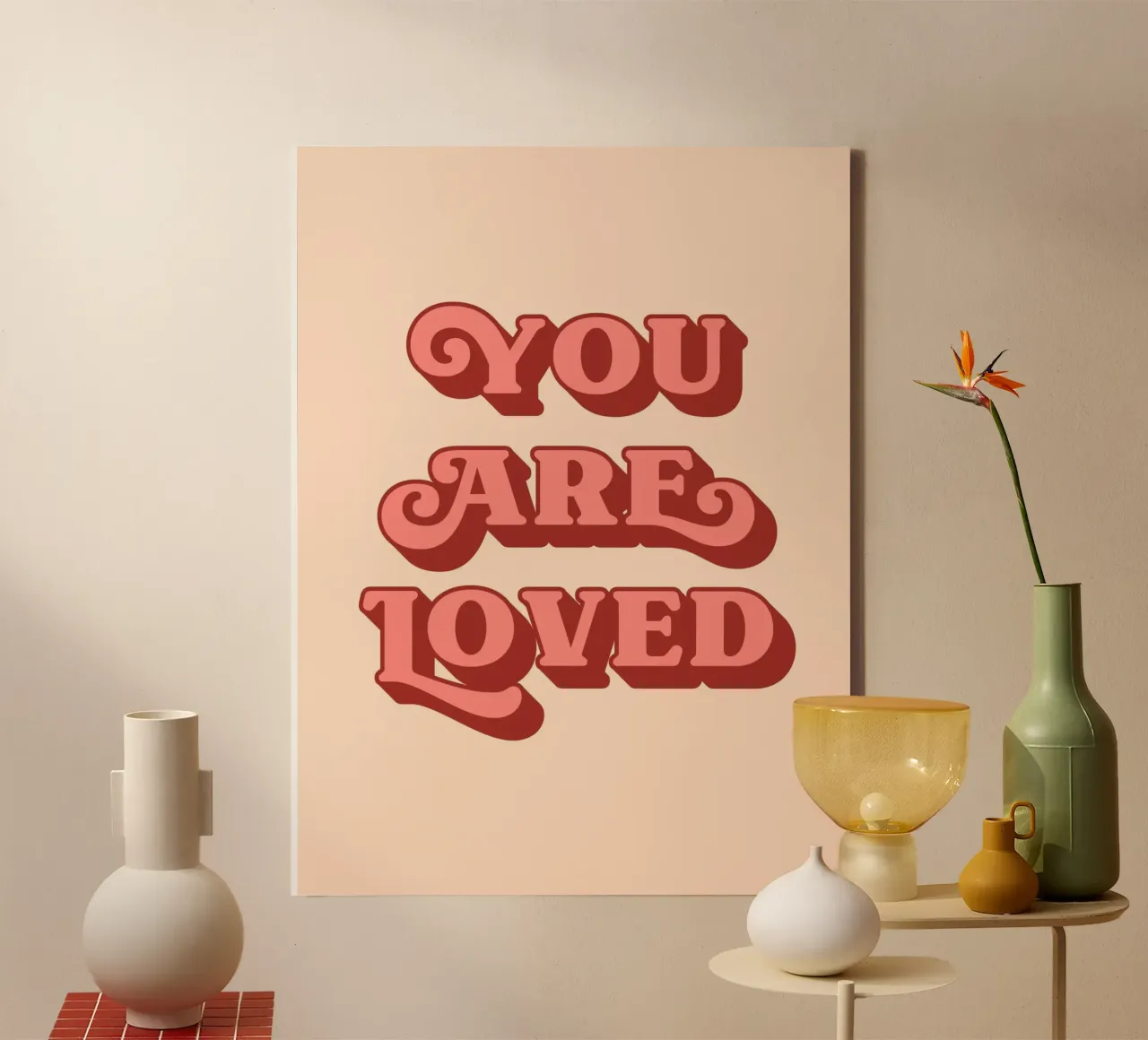 You are loved (Vintage Edition) canvas by Paigaam Studio