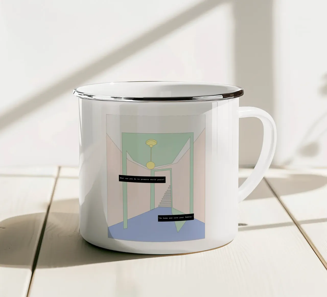 WELCOME HOME tazza in smalto da natural neutral