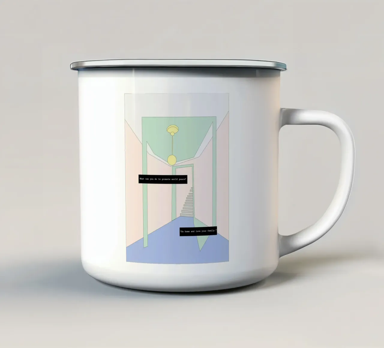 WELCOME HOME tazza in smalto da natural neutral