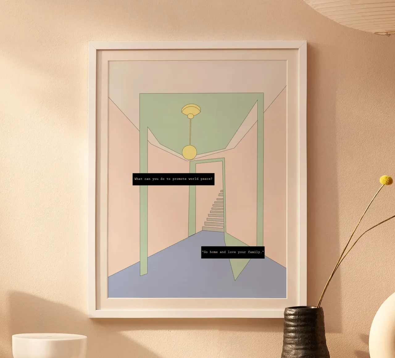 WELCOME HOME poster con telaio in plastica da natural neutral