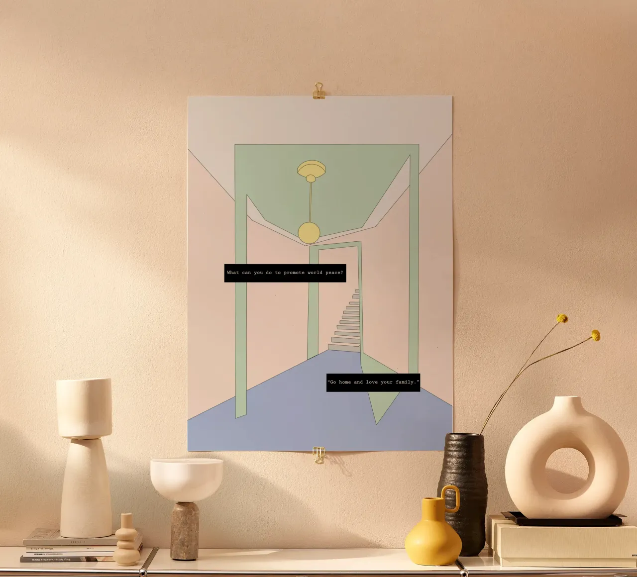 WELCOME HOME poster con telaio in plastica da natural neutral