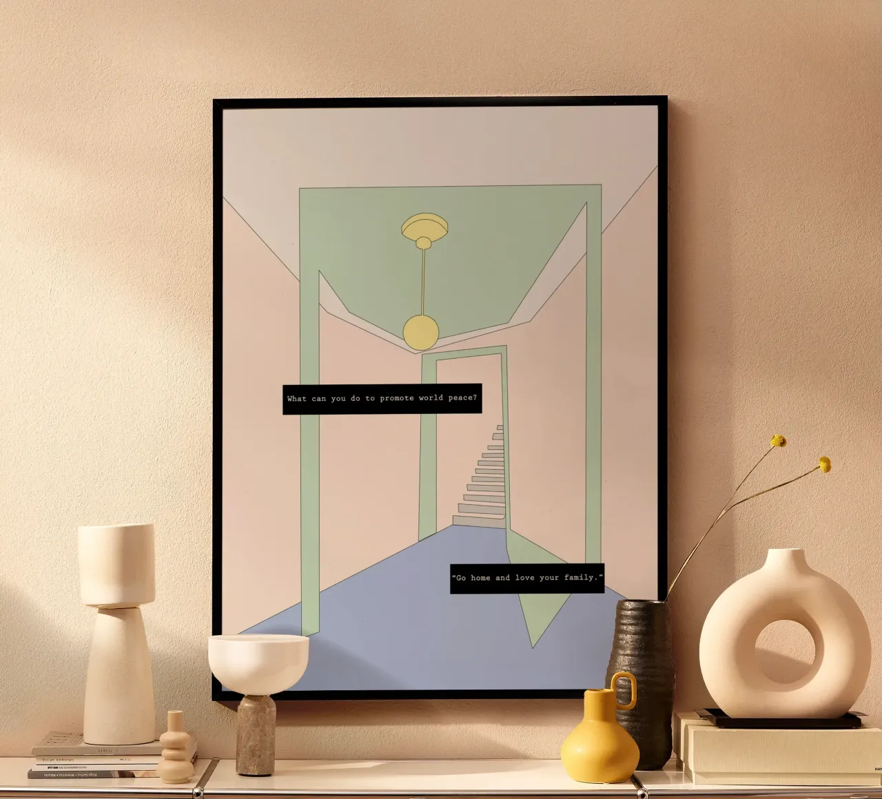 WELCOME HOME poster con telaio in plastica da natural neutral