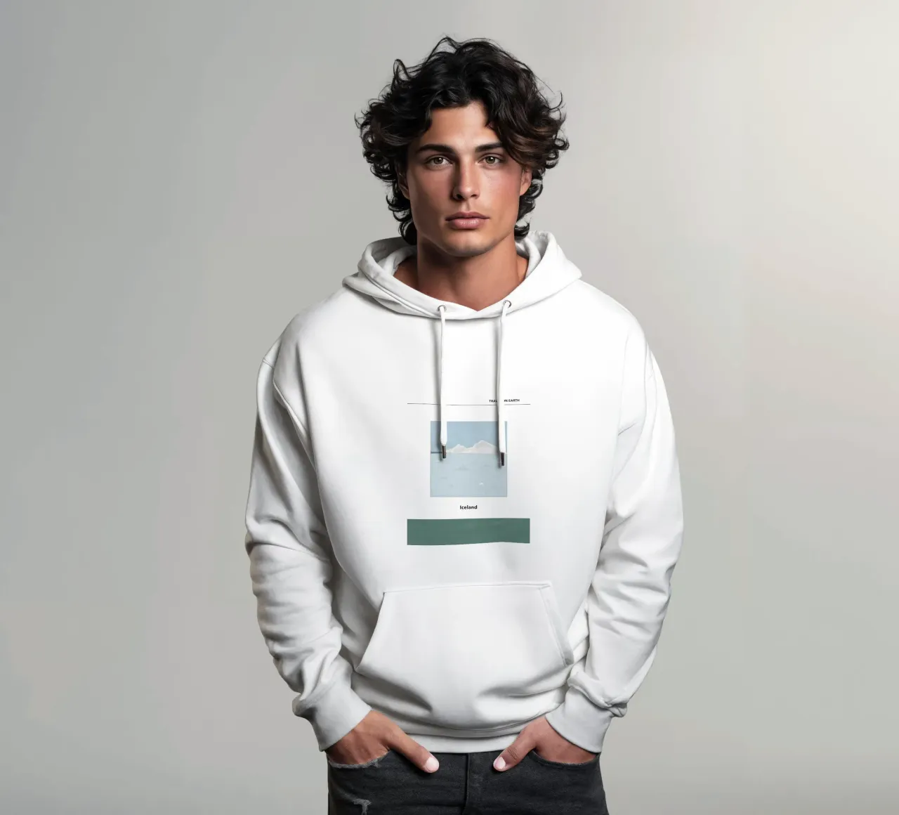 TRAVELING ON EARTH - ICELAND - felpa con cappuccio da natural neutral