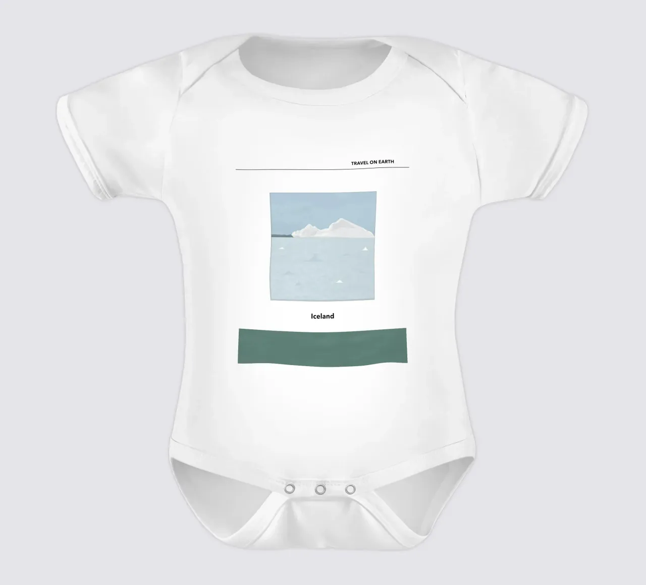 TRAVELING ON EARTH - ICELAND - body neonato maniche corte da natural neutral
