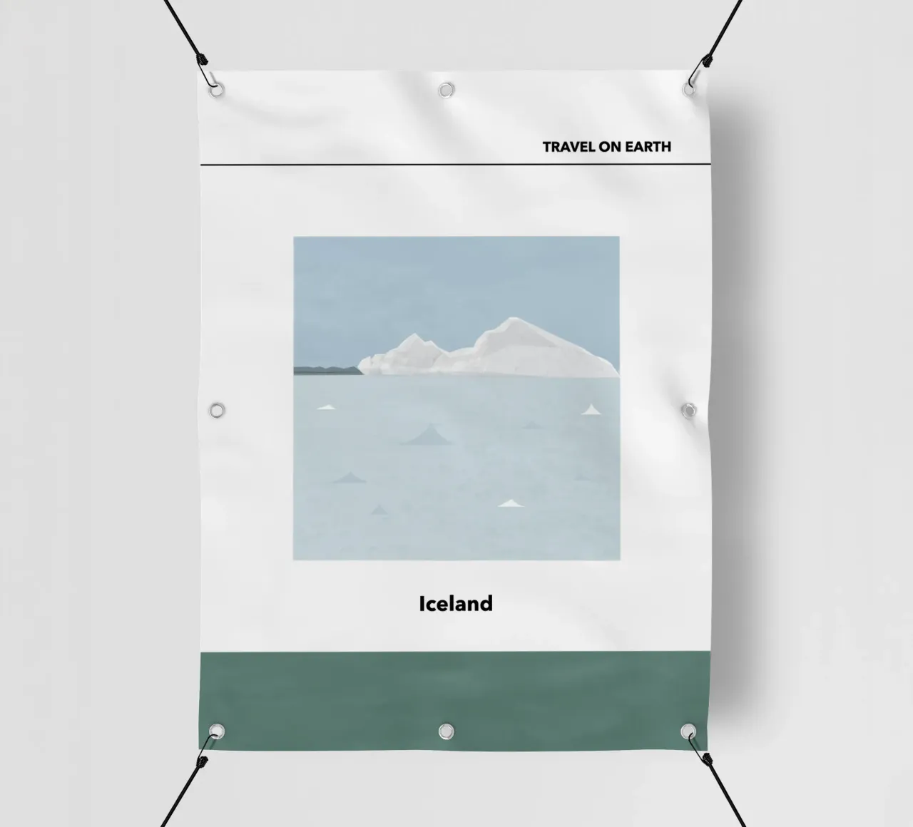 TRAVELING ON EARTH - ICELAND - telo in pvc da natural neutral