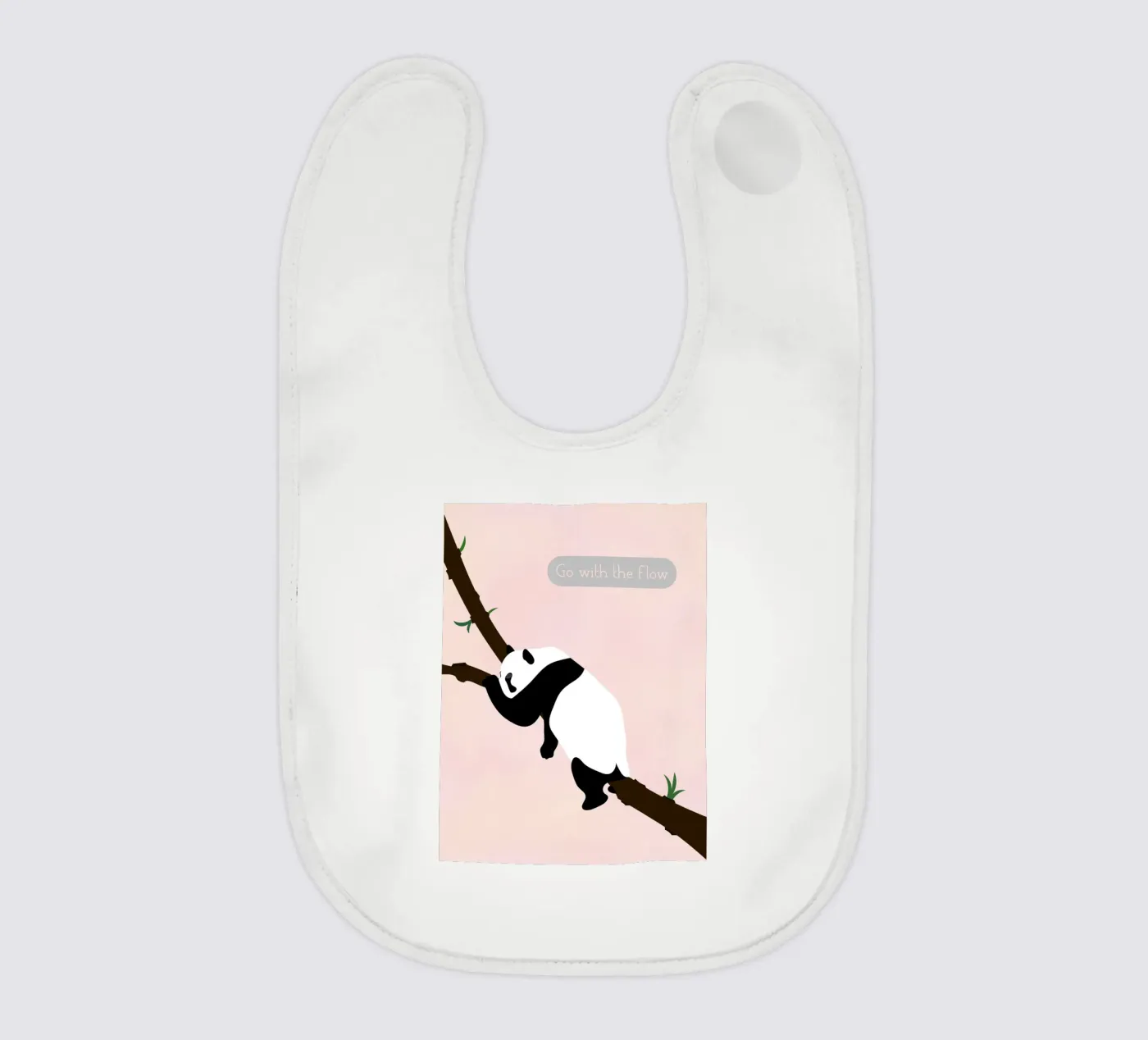 panda baby bib by natural neutral