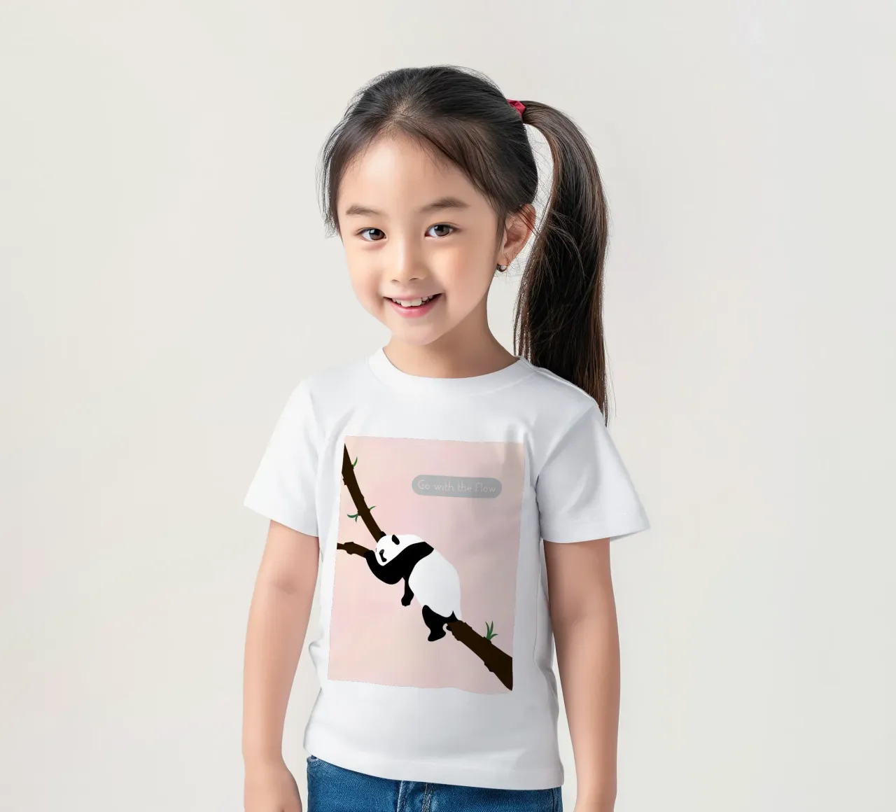 panda t-shirt bambini da natural neutral